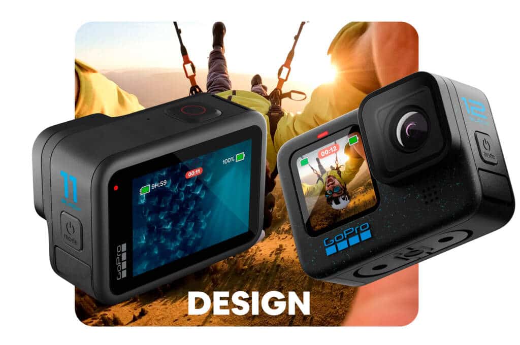 Diferença no design GoPro Hero 12 e Hero 11